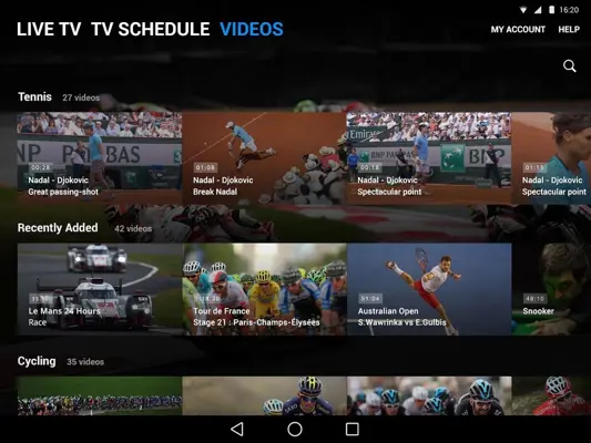 Eurosport Player android App screenshot 7